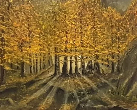 „Toamna in pădure” 40 x 50 Ulei pe pânza, replica in ulei